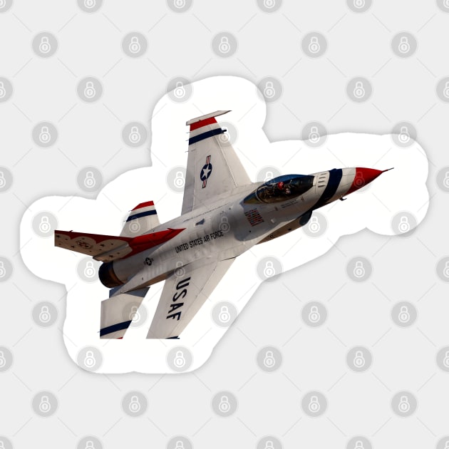 USAF Thunderbirds F-16C Solo Sneak Pass 3 no background Sticker by acefox1